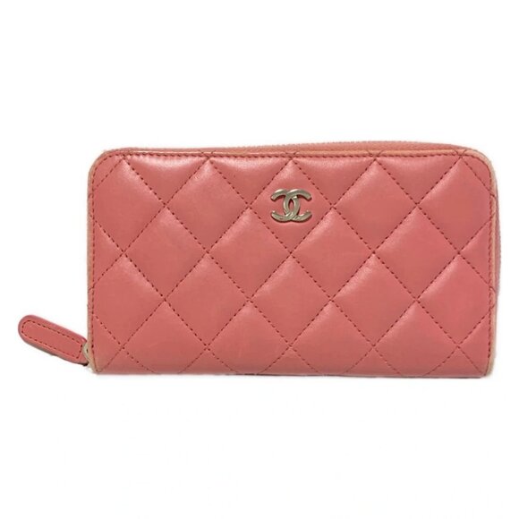 Auth CHANEL Matelasse - Pink Lambskin Other Style Wallet - Picture 3 of 6